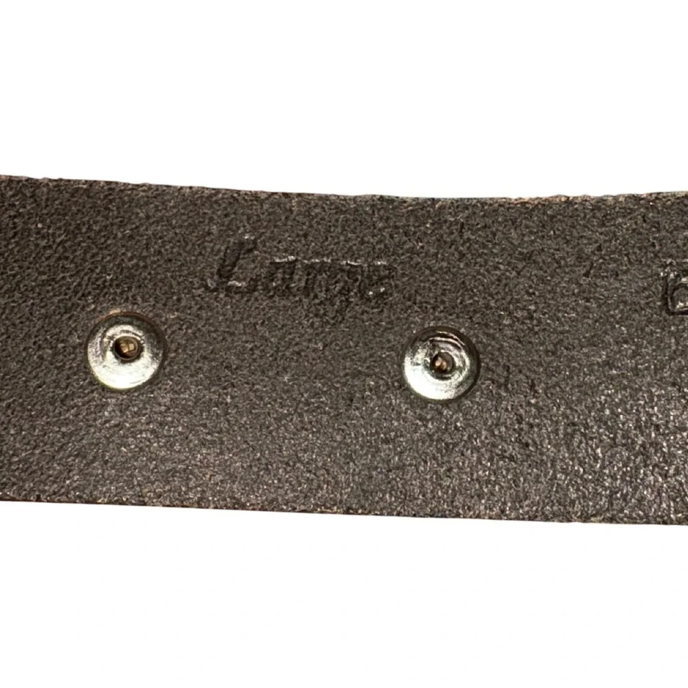 Leather Belt Boho Western Southwestern Embellished Solid Brass Buckle‎ India LG